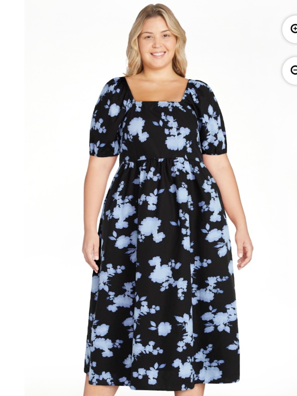 Time and Tru Women’s Blooming Blue Midi Dress Size Medium (8-10) NWT - Picture 5 of 6